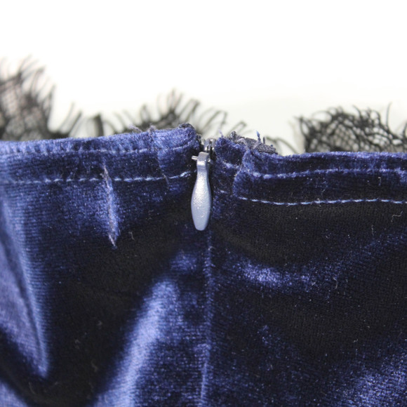 Dulcis Shop Velvet Bodice with Eyelet Lace Velvet Piped Pant Jumpsuit - Picture 8 of 14